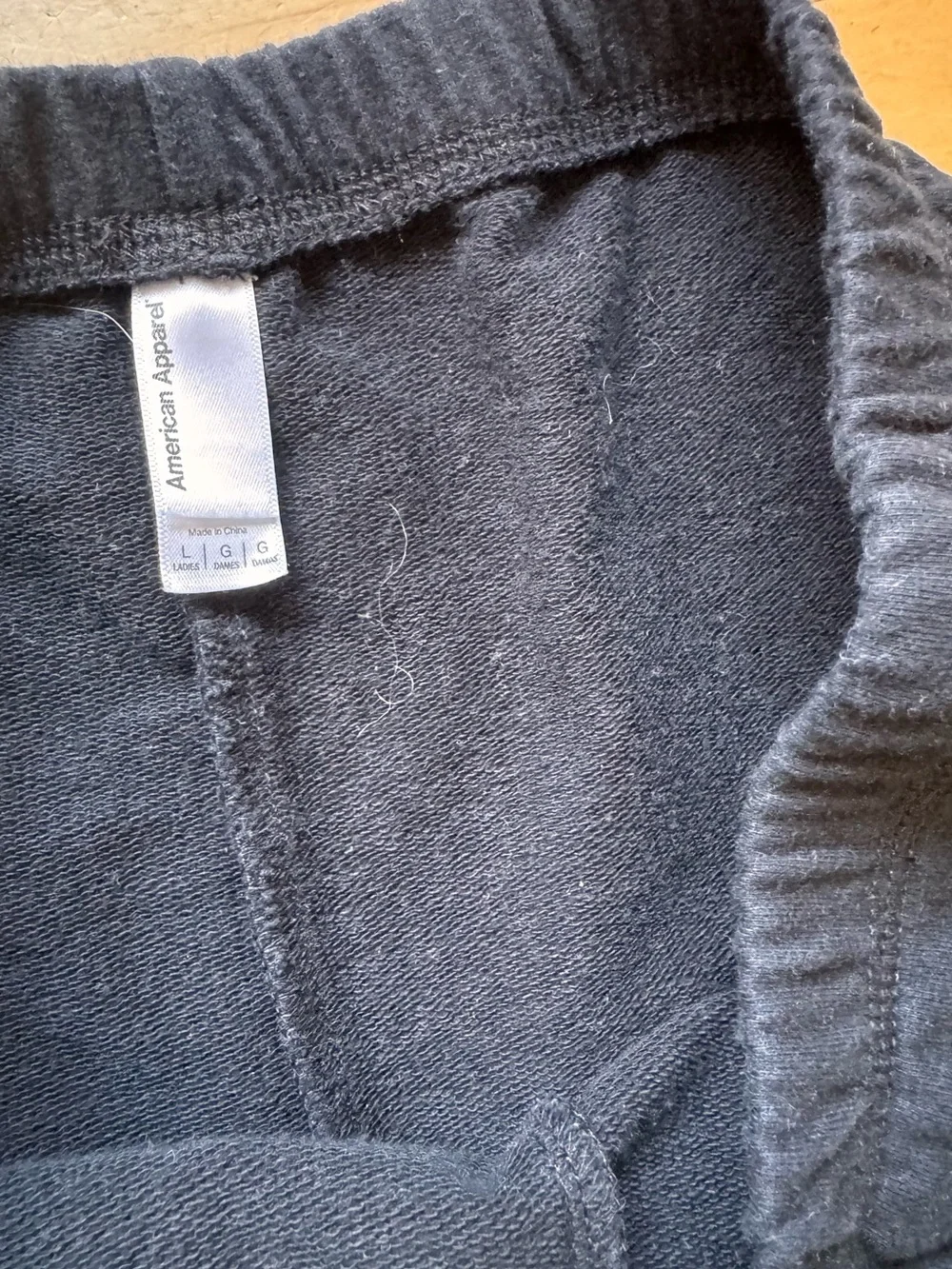 American Apparel cotton‎ spandex leggings, sz Large, staple classic neutral USA